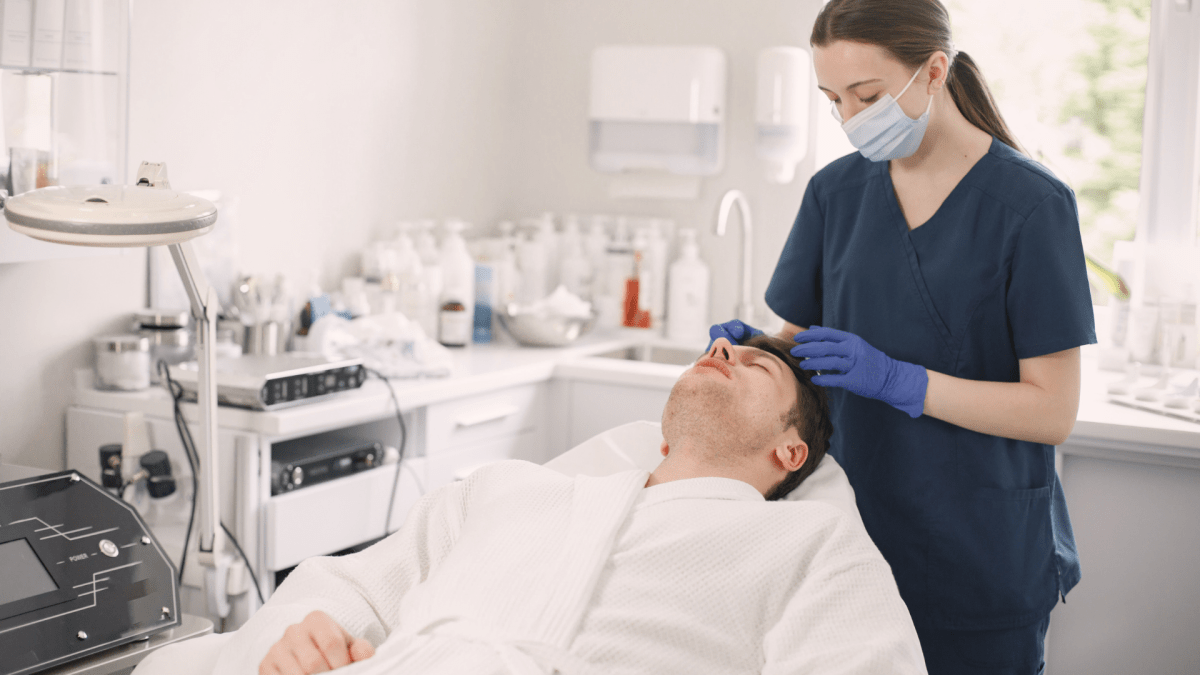 Doctor examining X-ray